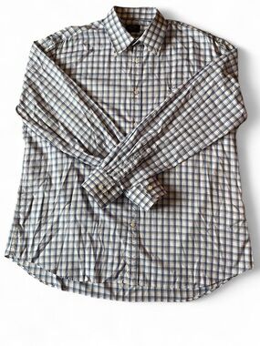 Paul & Shark size XL (44) Classic Men's Blue and White Plaid Button-Up Shirt